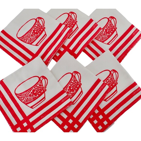 Made in the UK Designer Guild Tea Time Picnic Tablecloth & 6 Tea Cup Napkins NEW - Picture 7 of 9